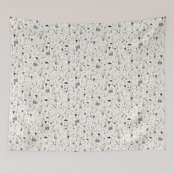 Item preview, Watercolour sheep pattern designed and sold by Elena  O'Neill.