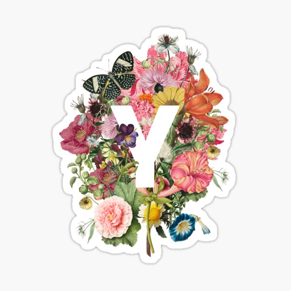 Monogram Letter M with Romantic Vintage Flowers Sticker for Sale by Trish  Dish