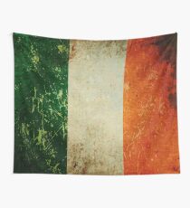 Grunge Scratched Metal Irish Flag Wall Tapestry
