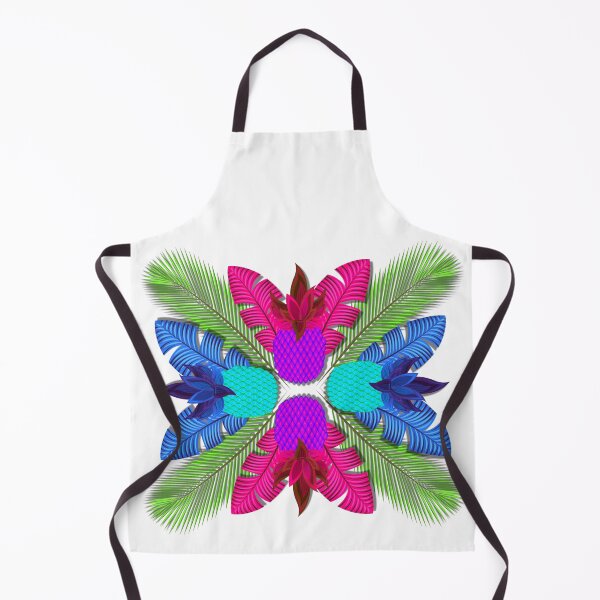 Item preview, A vibrant design using pineapples and palm leaves in a symmetrical formation designed and sold by ditzy-designs.