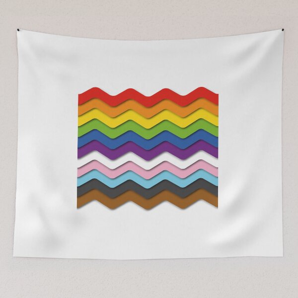 Item preview, Wavy Rainbow Progress Flag - Happy Pride Month designed and sold by Inspirationmotivation.