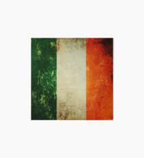 Grunge Scratched Metal Irish Flag Art Board Print