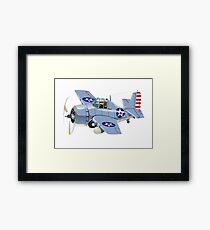 Cartoon Retro Fighter Plane Framed Print
