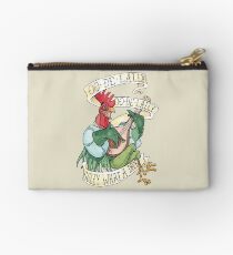Alan-A-Dale Rooster : OO-De-Lally Golly What A Day Tattoo Watercolor Painting Robin Hood Zipper Pouch
