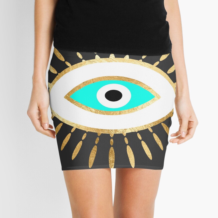 hamsa böser Blick Goldfolie drucken Minirock