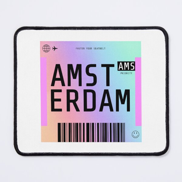 Item preview, Amsterdam Boarding Pass AMS Rainbow Gradient designed and sold by lukassfr.