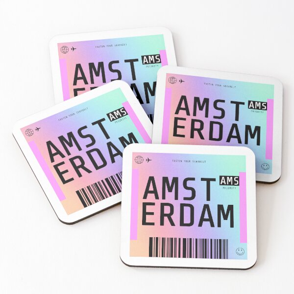 Item preview, Amsterdam Boarding Pass AMS Rainbow Gradient designed and sold by lukassfr.
