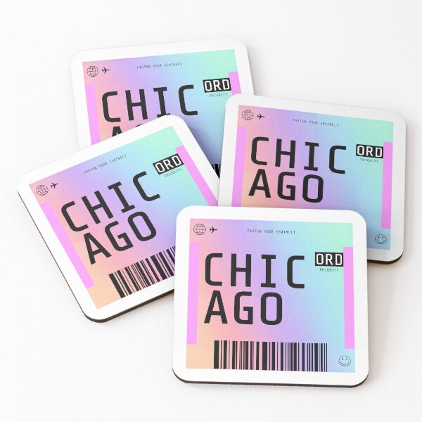 Item preview, Chicago Boarding Pass ORD Rainbow Gradient designed and sold by lukassfr.