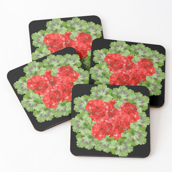 Item preview,   RED GERANIUMS LEAF PATTERN  BLACK COLOR ART designed and sold by sharlesart.