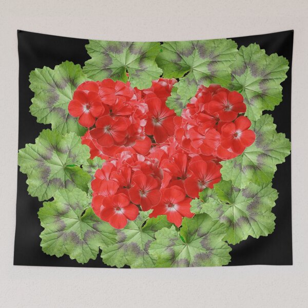 Item preview,   RED GERANIUMS LEAF PATTERN  BLACK COLOR ART designed and sold by sharlesart.