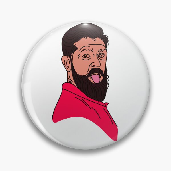 Item preview, Bearded man stick tongue out red background designed and sold by KARTICK DUTTA.