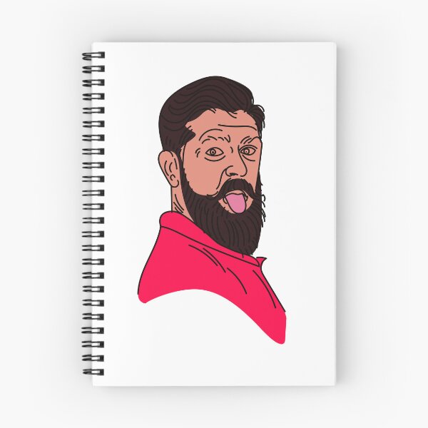 Item preview, Bearded man stick tongue out red background designed and sold by KARTICK DUTTA.
