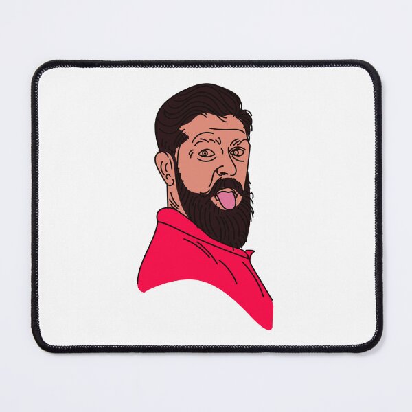 Item preview, Bearded man stick tongue out red background designed and sold by KARTICK DUTTA.