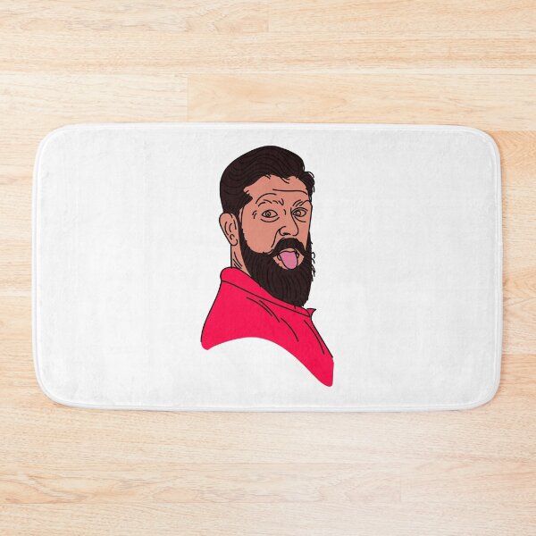 Item preview, Bearded man stick tongue out red background designed and sold by KARTICK DUTTA.