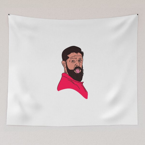 Item preview, Bearded man stick tongue out red background designed and sold by KARTICK DUTTA.