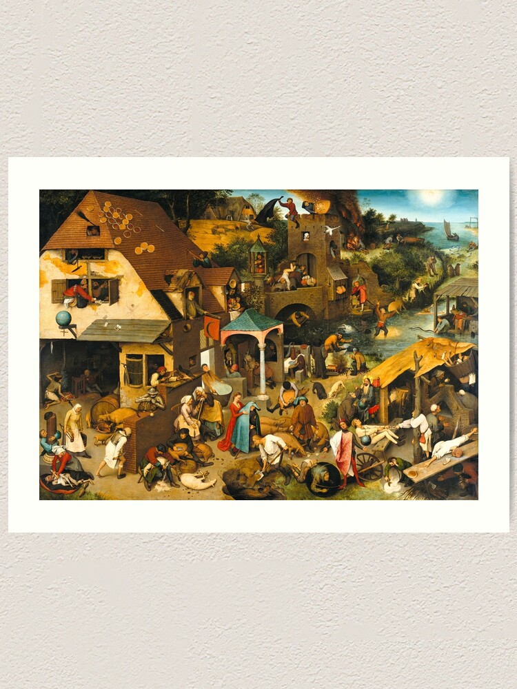 Lámina Artística Pieter Brueghel El Viejo Los Proverbios Holandeses Proverbios Holandeses
