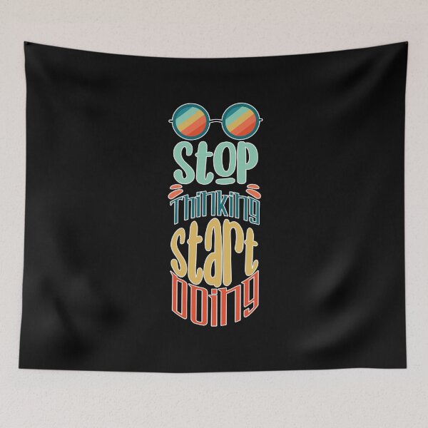 Item preview, Fun Stop Thinking Start Doing Positive Message Retro Teacher designed and sold by MadrigueraSM-.