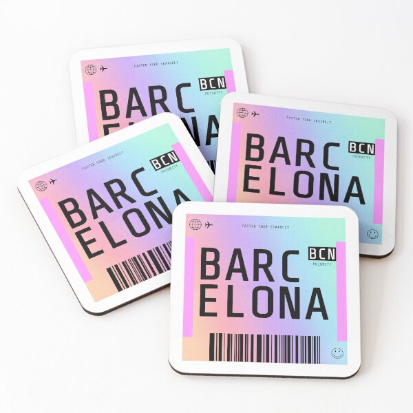 Item preview, Barcelona Boarding Pass BCN Rainbow Gradient designed and sold by lukassfr.