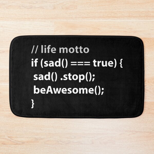 Item preview, Life Stop Sad Be Awesome Funny Code designed and sold by MakeItTrend.
