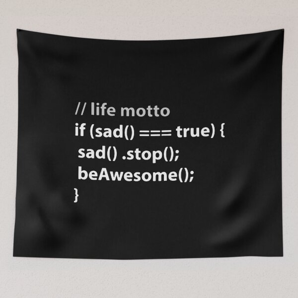 Item preview, Life Stop Sad Be Awesome Funny Code designed and sold by MakeItTrend.