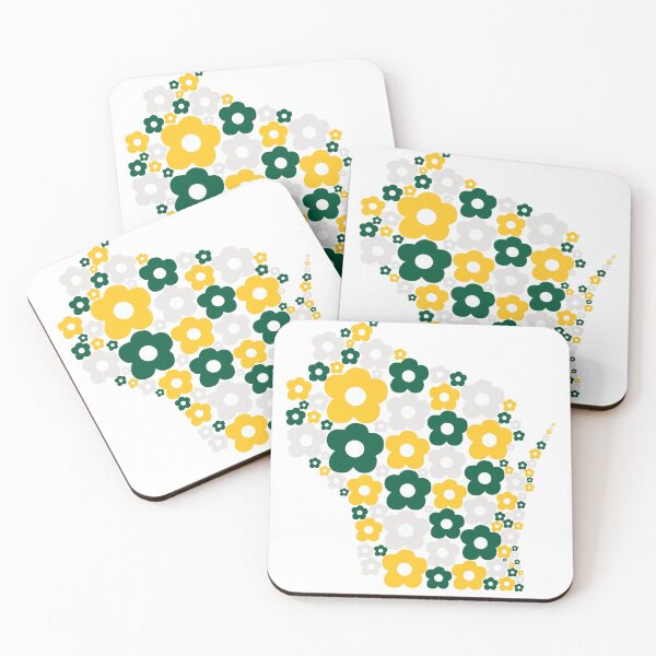 Item preview, Wisconsin Groovy Flowers Green and Yellow designed and sold by ehalverson101.