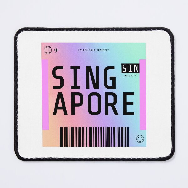 Item preview, Singapore Boarding Pass SIN Rainbow Gradient designed and sold by lukassfr.