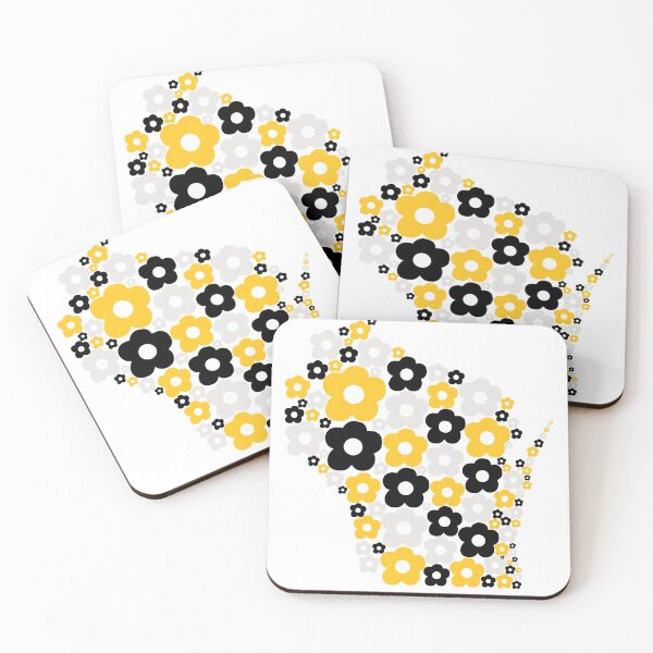 Item preview, Wisconsin Groovy Flowers Yellow and Black designed and sold by ehalverson101.