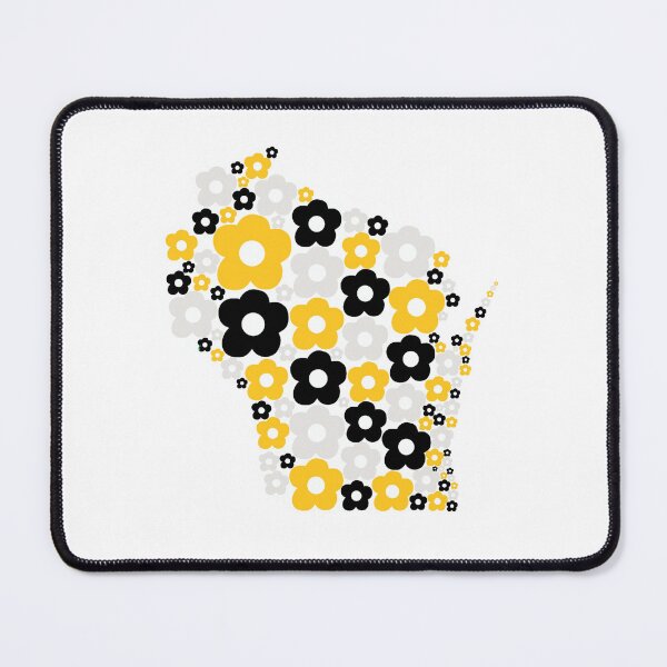 Item preview, Wisconsin Groovy Flowers Yellow and Black designed and sold by ehalverson101.