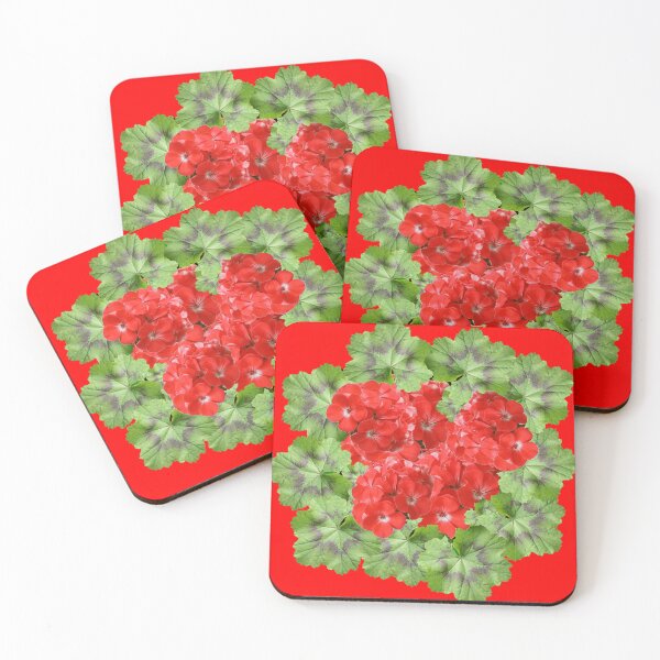 Item preview,   RED GERANIUMS LEAF PATTERN RED COLOR ART designed and sold by sharlesart.