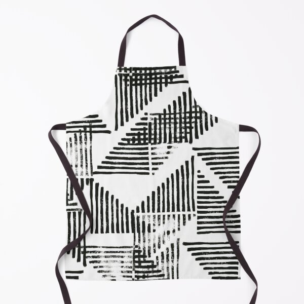 Item preview, Striped Triangle Geometric Block Print in Black and White designed and sold by House of Haha.