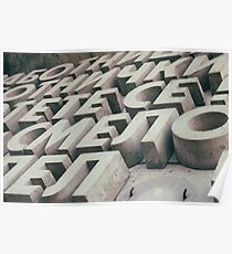 Cyrillic alphabet letters concrete Poster