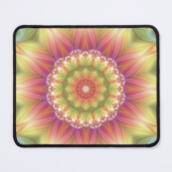 Item preview, Beauty Mandala 03 in Pink, Yellow and Green designed and sold by Kelly Dietrich Mandala & Fractal Art.