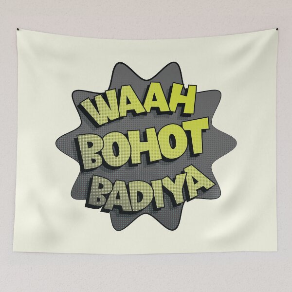 Item preview, Waah Bohot Badiya | Hindi | Punjabi | Funny Hindi Phrases designed and sold by DrawingBoard.