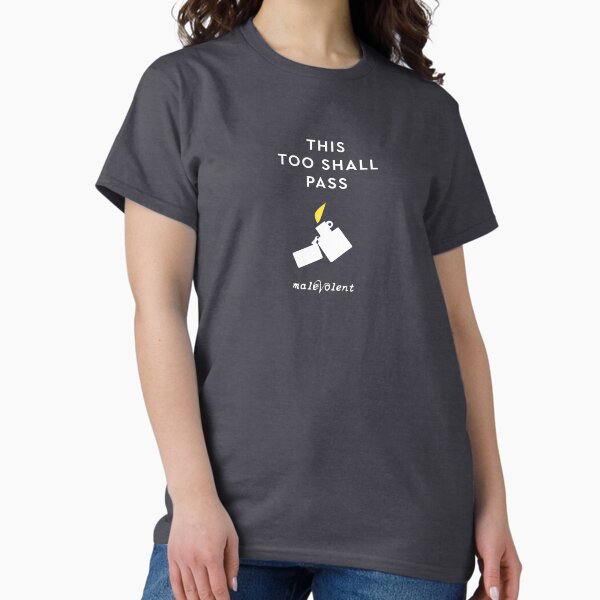 Item preview, "This Too Shall Pass" White Lighter | Yellow Flame | On Black designed and sold by MalevolentCast.