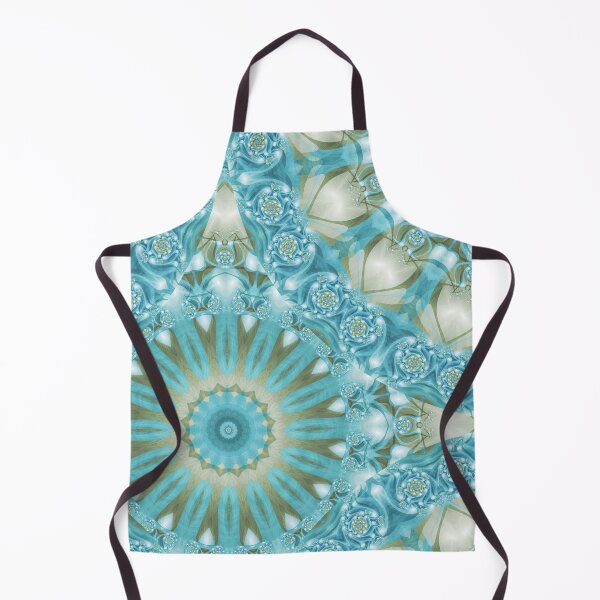Item preview, Turquoise and Gold Mandala Tile designed and sold by Kelly Dietrich Mandala & Fractal Art.