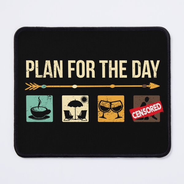 Item preview, Plan for the day funny hilarious vacation coffe wine lover distressed vintage retro minimalist meme designed and sold by Infdesigner.