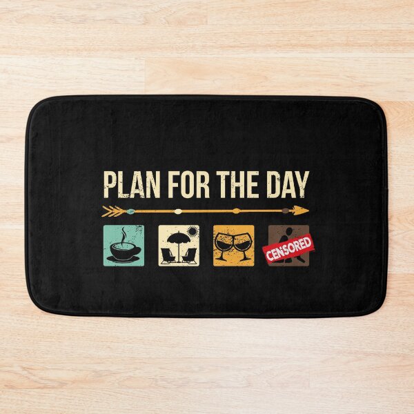 Item preview, Plan for the day funny hilarious vacation coffe wine lover distressed vintage retro minimalist meme designed and sold by Infdesigner.