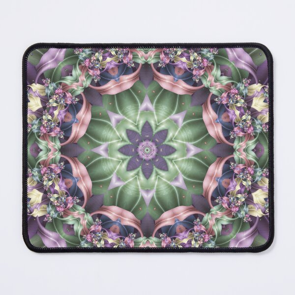 Item preview, Fractal Ribbon Mandala in Green, Pink, Purple, and Yellow designed and sold by Kelly Dietrich Mandala & Fractal Art.