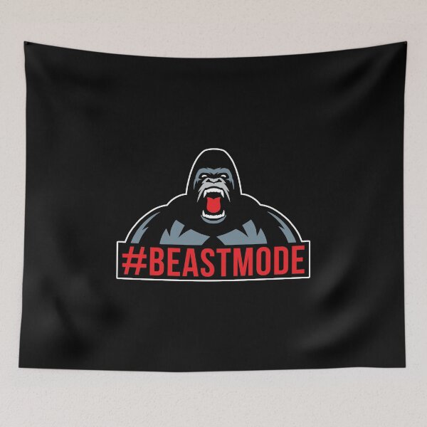 Item preview, Beast Mode Gym Fitness Gorilla Hashtag designed and sold by maniacfitness.