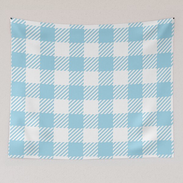 Item preview, Summer Blue White Rectangle Slash Lines Symmetry Diagonal Checked Square Diamond Geometric Pattern designed and sold by Moyanana.
