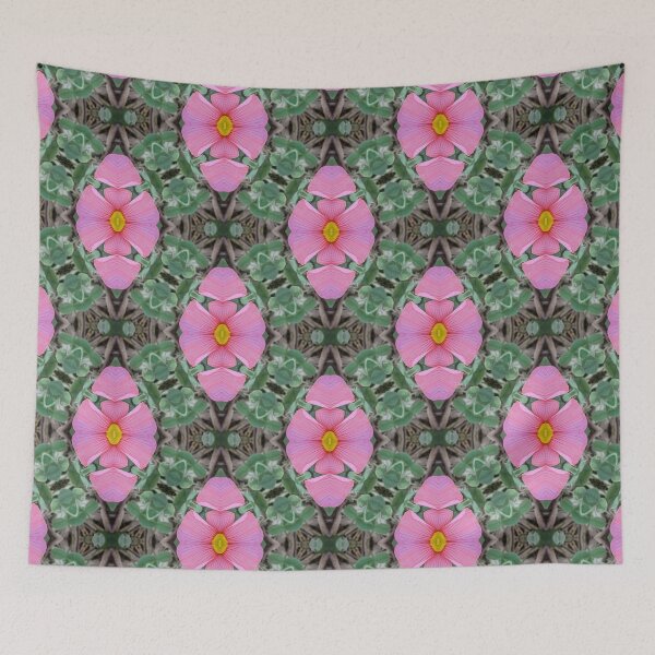 Item preview, Pink and Green Art Nouveau Floral Seamless Pattern | Oxalis Obtusa 1.3 designed and sold by FRLF.