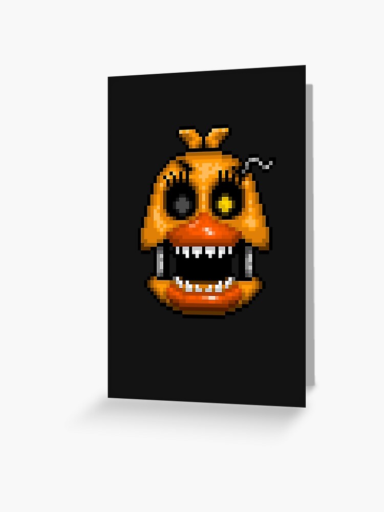Adventure Withered Chica - FNAF World - Pixel Art Greeting Card