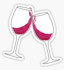 Clinking Wine Glasses Sticker