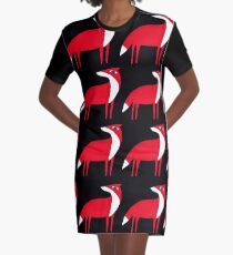 Fox pattern Graphic T-Shirt Dress