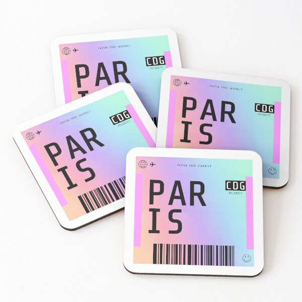 Item preview, Paris Boarding Pass CDG Rainbow Gradient designed and sold by lukassfr.