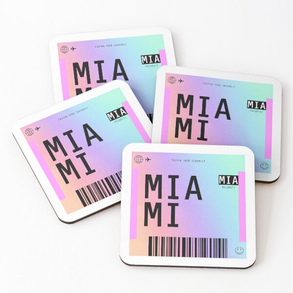 Item preview, Miami Boarding Pass MIA Rainbow Gradient designed and sold by lukassfr.