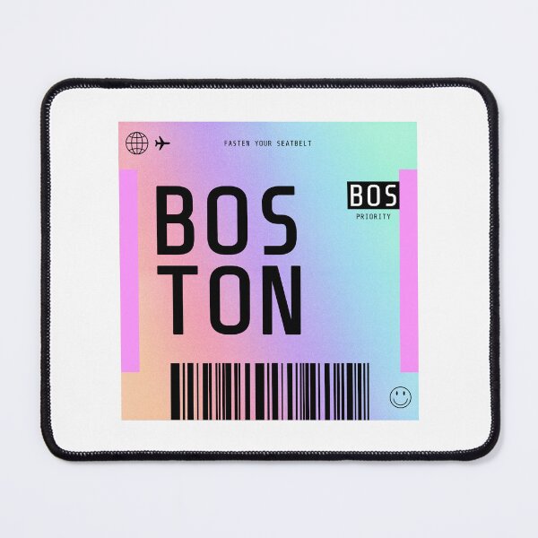Item preview, Boston Boarding Pass BOS Rainbow Gradient designed and sold by lukassfr.