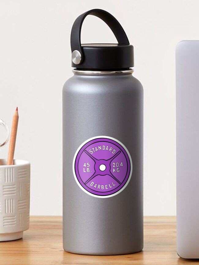 Thumbnail 1 of 3, Sticker, Purple 45 lb plate designed and sold by RainyDayJess.