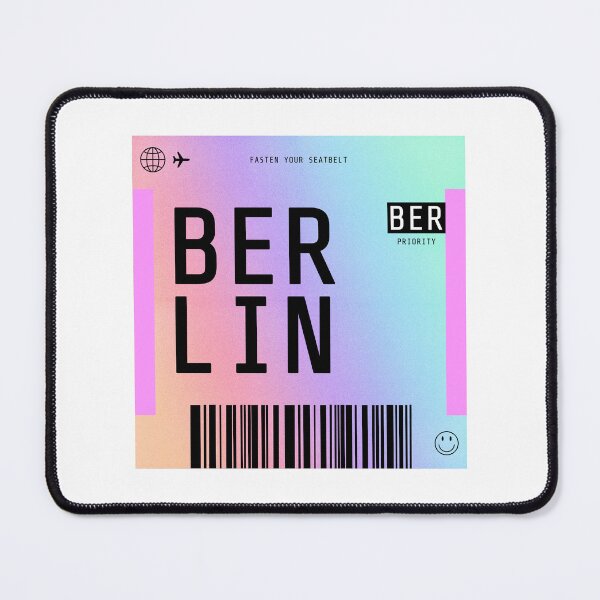 Item preview, Berlin Boarding Pass BER Rainbow Gradient designed and sold by lukassfr.
