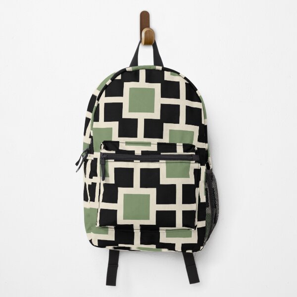 Item preview, Geometric Trellis Pattern 517 Black Sage Green and Beige designed and sold by tonymagnerart.
